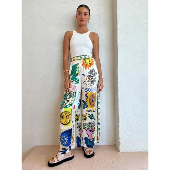 Alemais Soleil Silk Pants Ivory - Picture 3 of 12